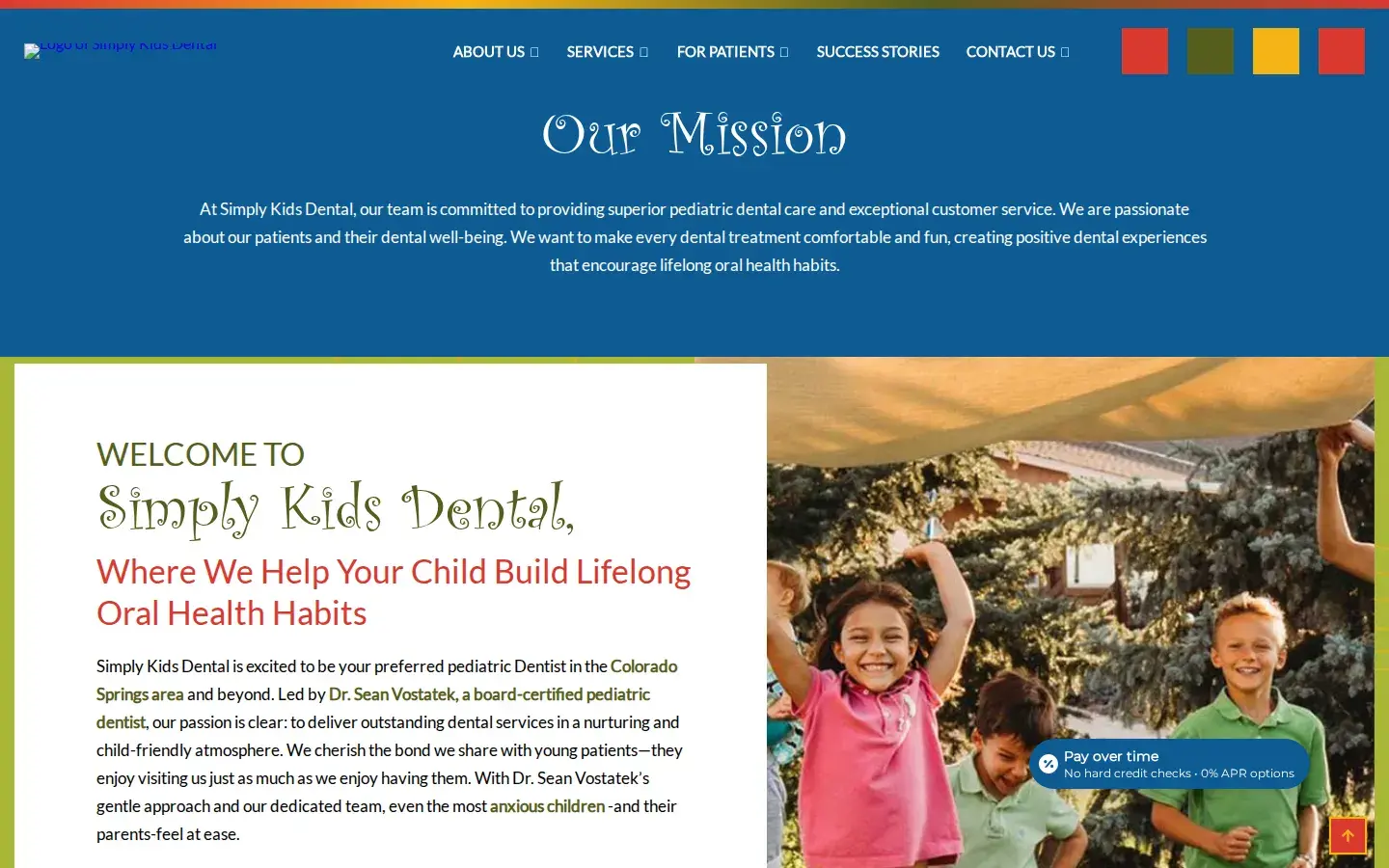 Homepage preview of Simply Kids Dental