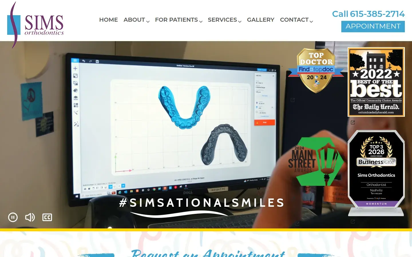 Homepage preview of Sims Orthodontics
