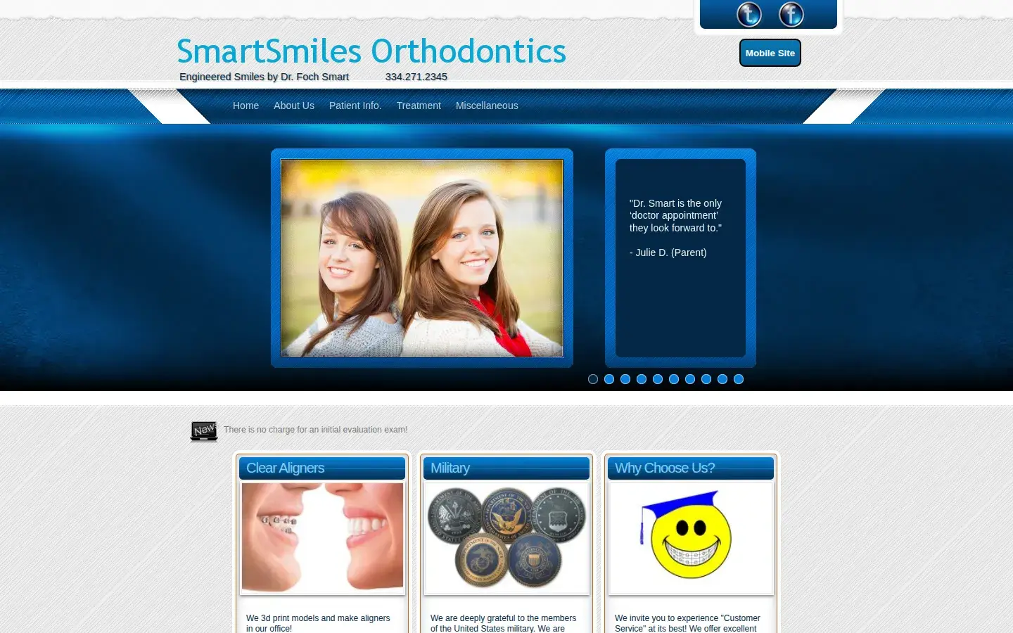 Homepage preview of SmartSmiles Orthodontics