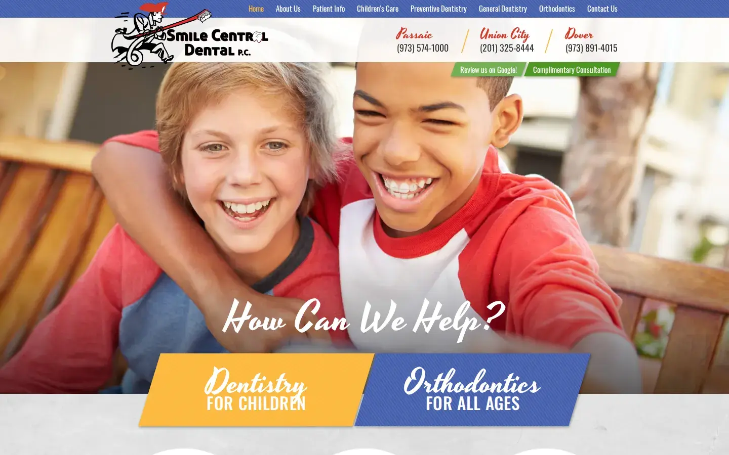 Homepage preview of Smile Central Dental