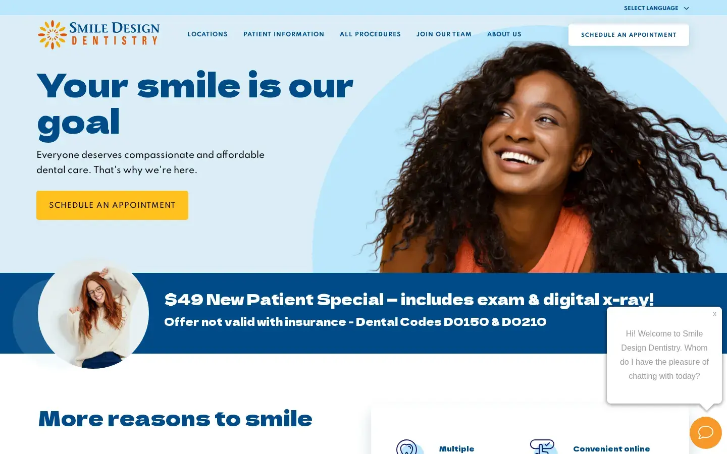 Homepage preview of Smile Design Dentistry