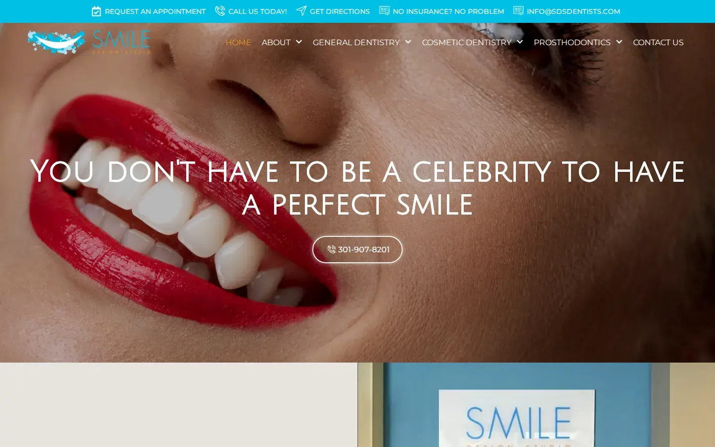 Homepage preview of Smile Design Studio of Bethesda