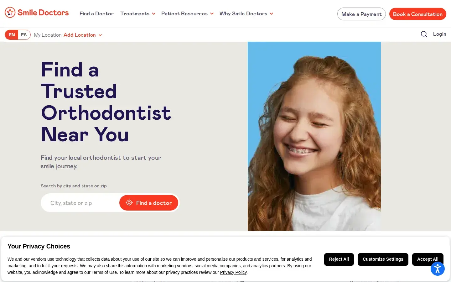 Homepage preview of Smile Doctors