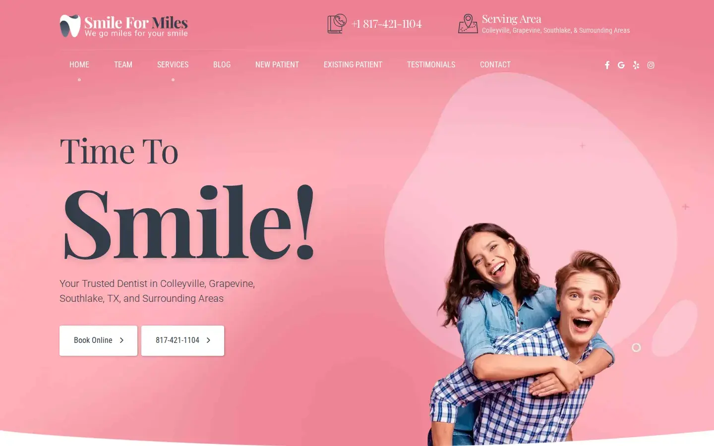 Homepage preview of Smile for Miles Dental