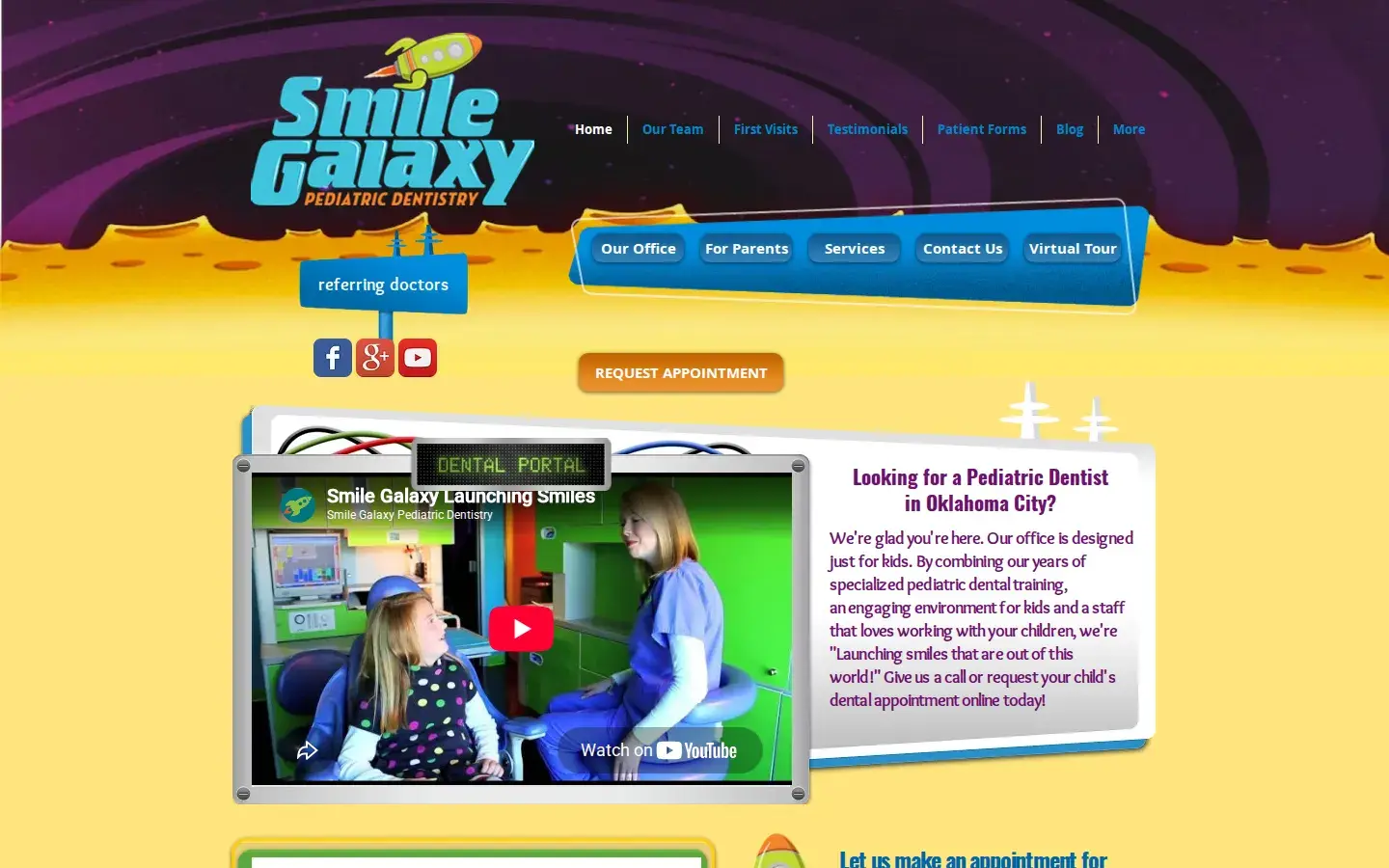 Homepage preview of Smile Galaxy Pediatric Dentistry