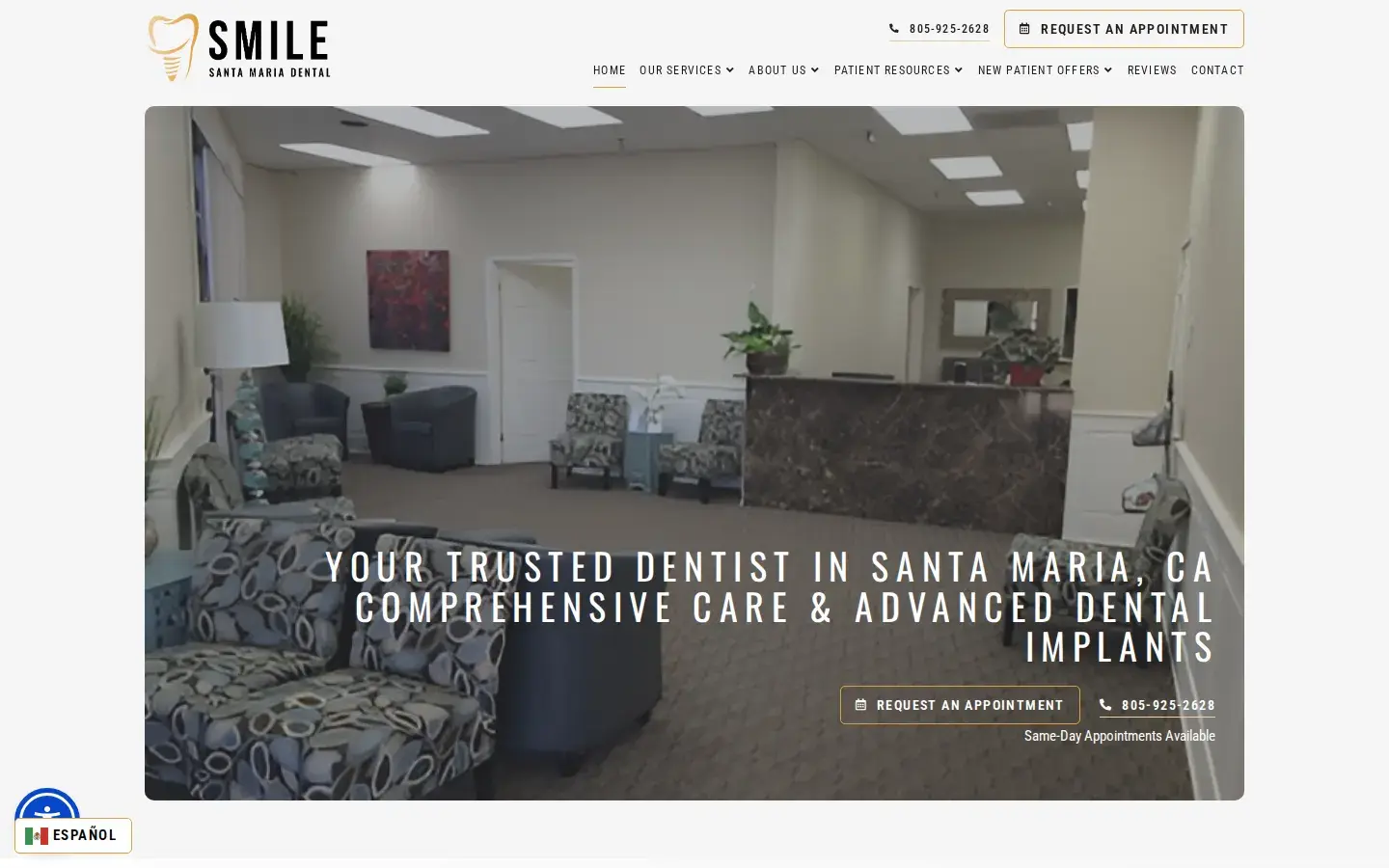 Homepage preview of Smile Santa Maria Dental