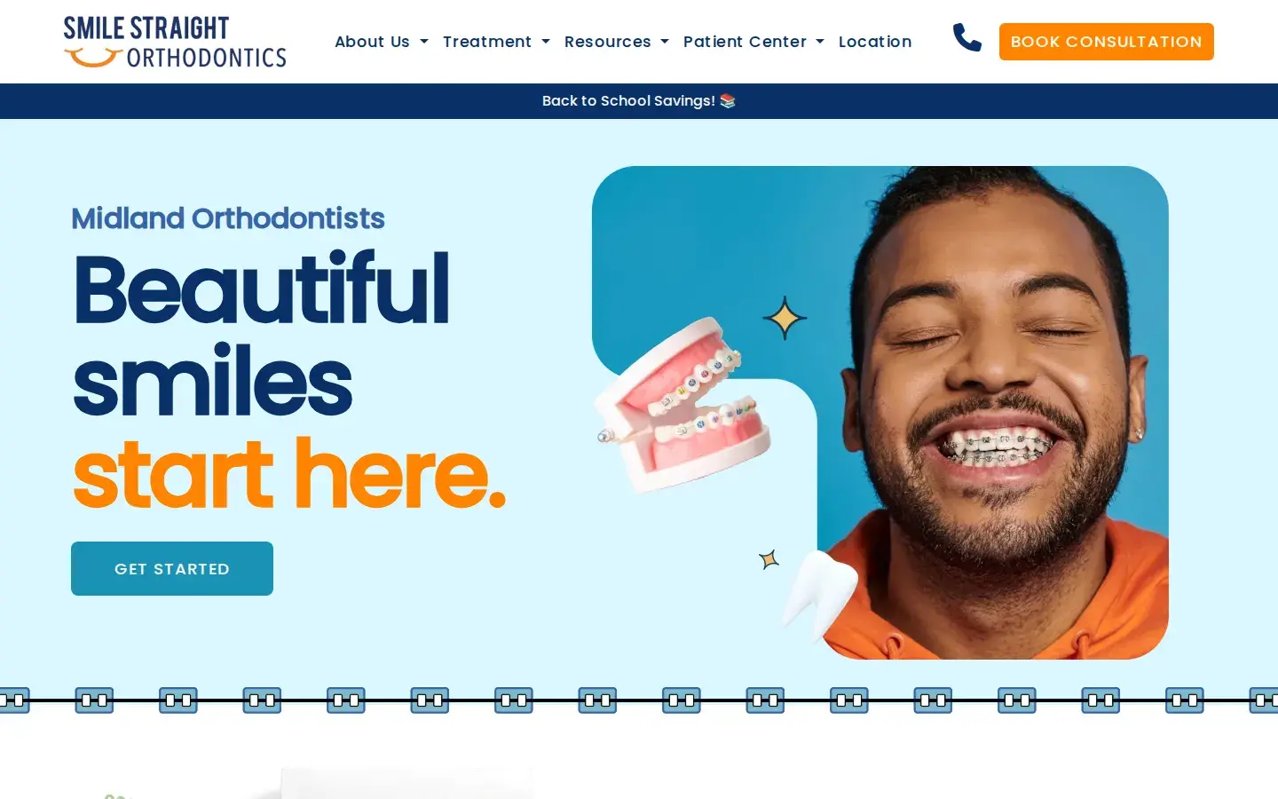 Homepage preview of Smile Straight Orthodontics - Midland