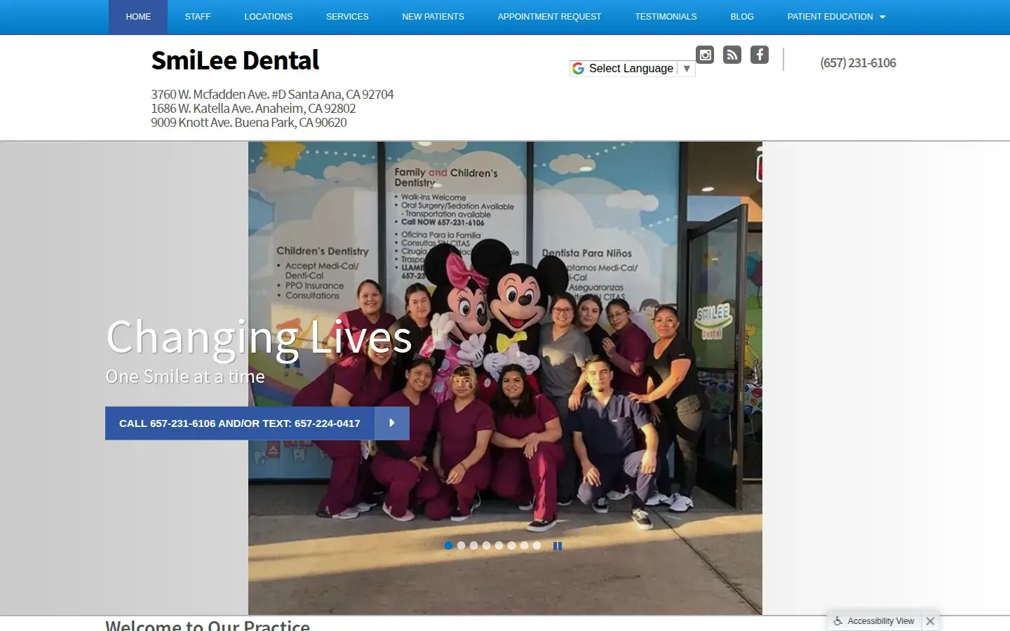 Homepage preview of SmiLee Dental