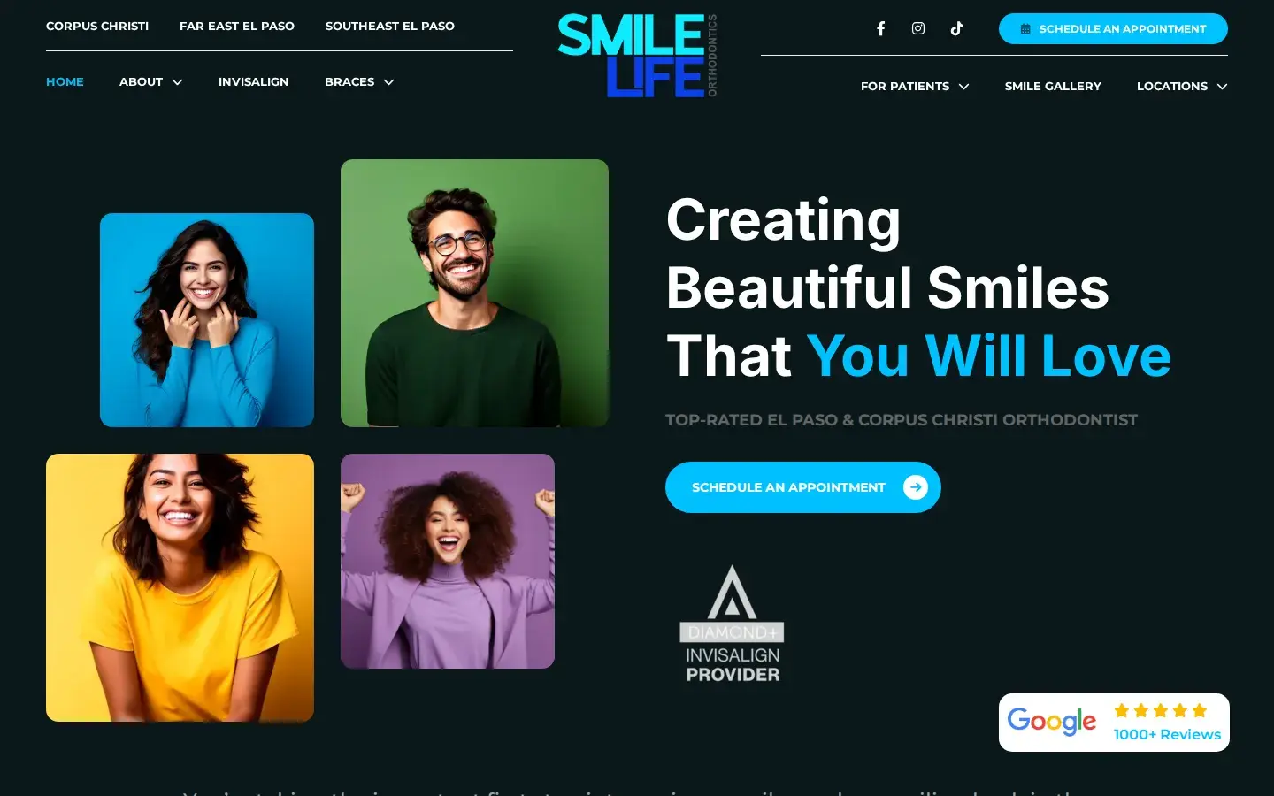 Homepage preview of SmileLife Orthodontics of Corpus Christi