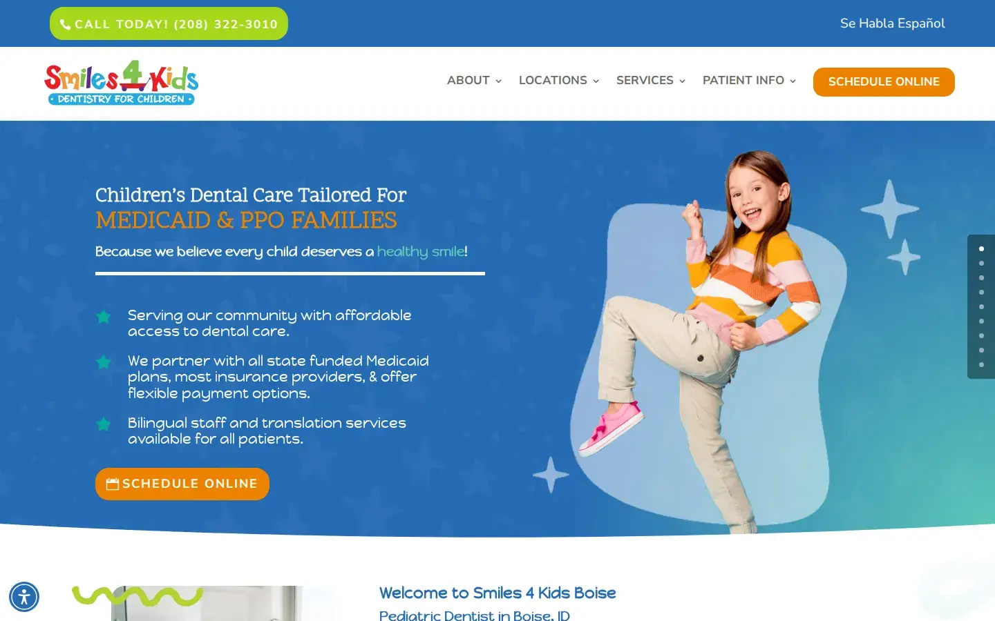 Homepage preview of Smiles 4 Kids Dentistry for Children