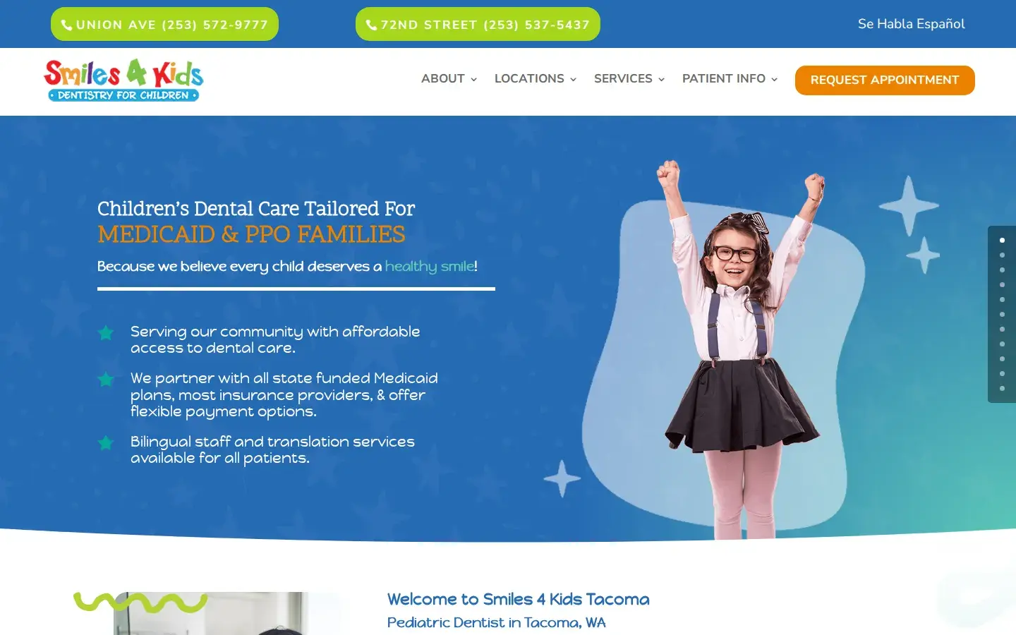 Homepage preview of Smiles 4 Kids