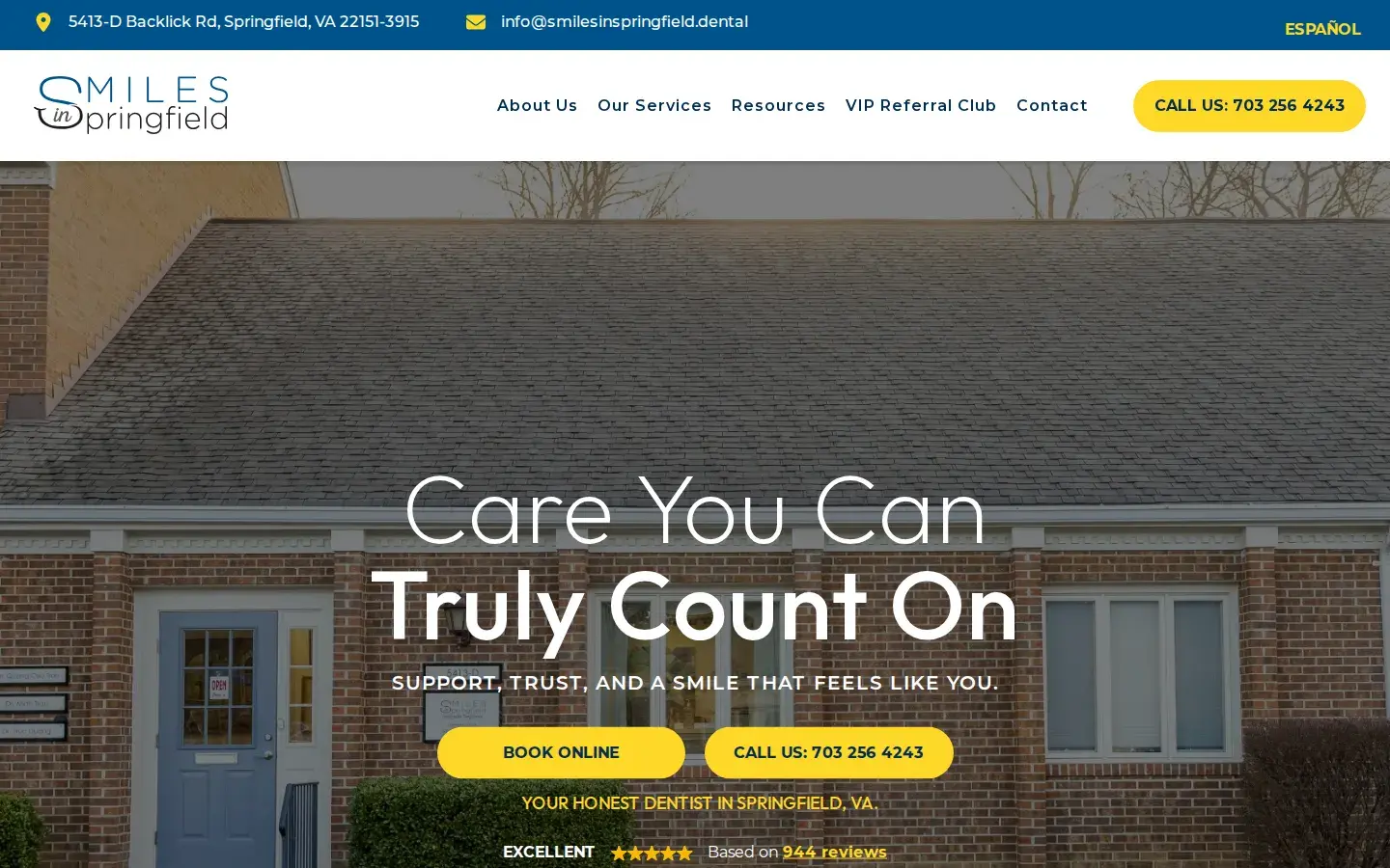Homepage preview of Smiles in Springfield