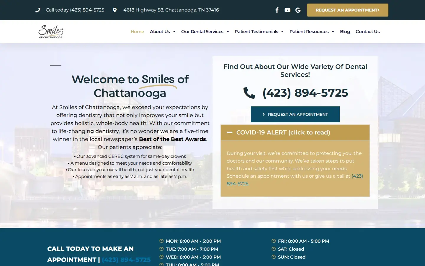 Homepage preview of Smiles of Chattanooga