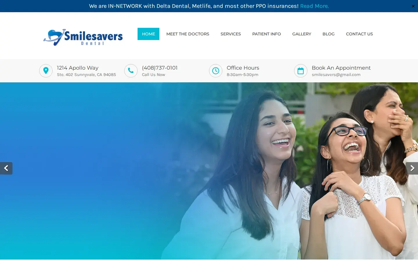 Homepage preview of Smilesavers Dental