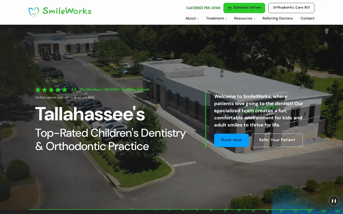 Homepage preview of SmileWorks Children’s Dentistry