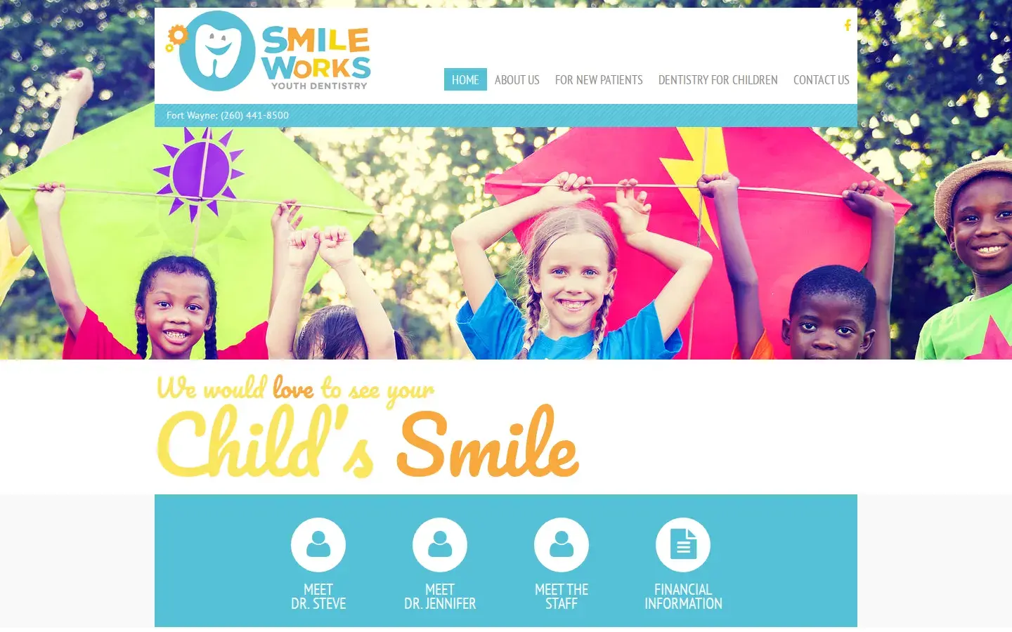 Homepage preview of SmileWorks Youth Dentistry