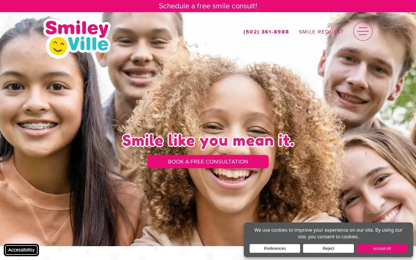 Homepage preview of Smileyville Orthodontics