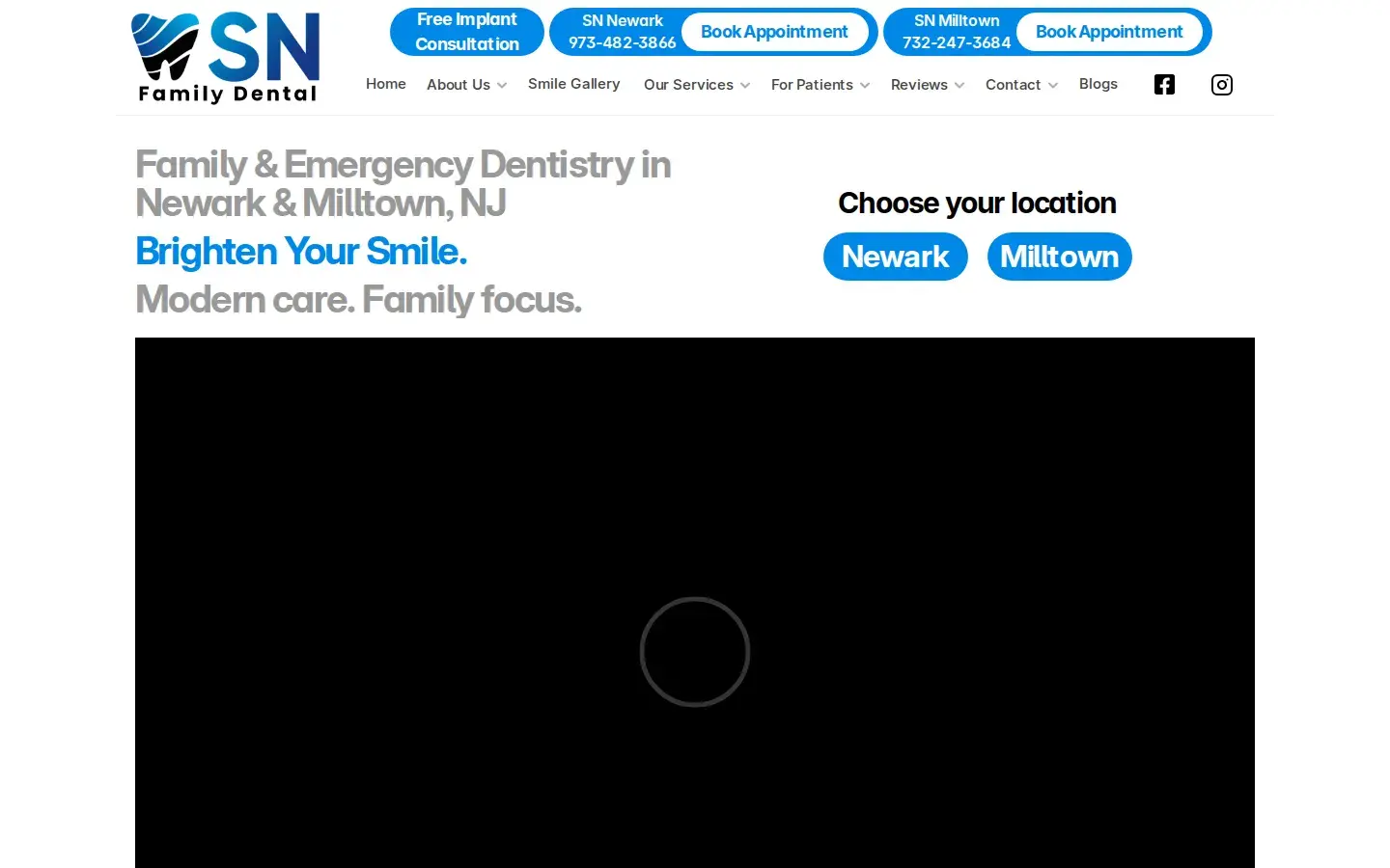 Homepage preview of SN Family Dental Center