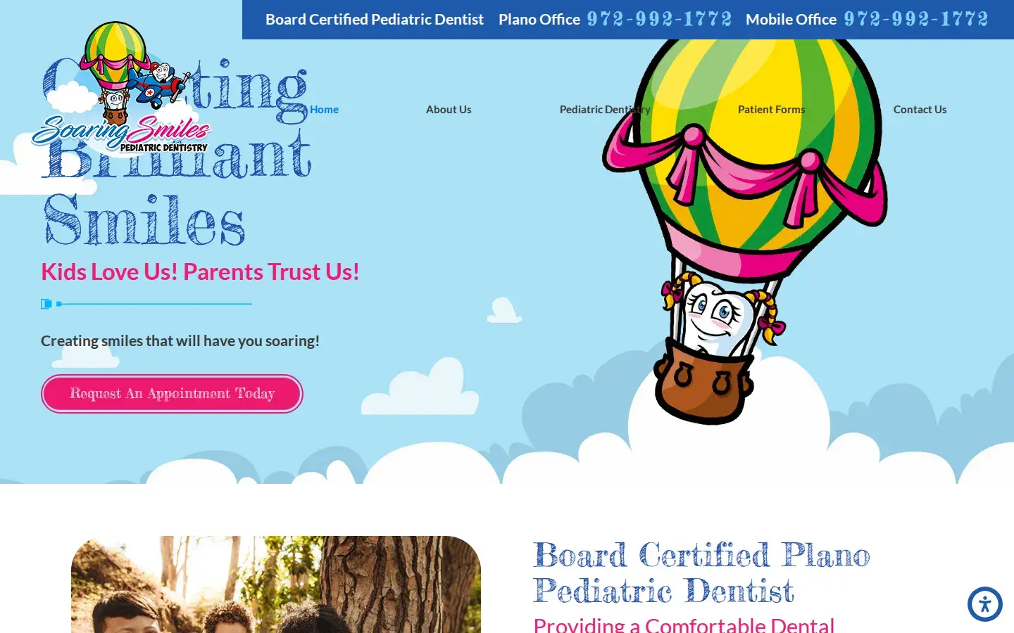 Homepage preview of Soaring Smiles Pediatric Dentistry