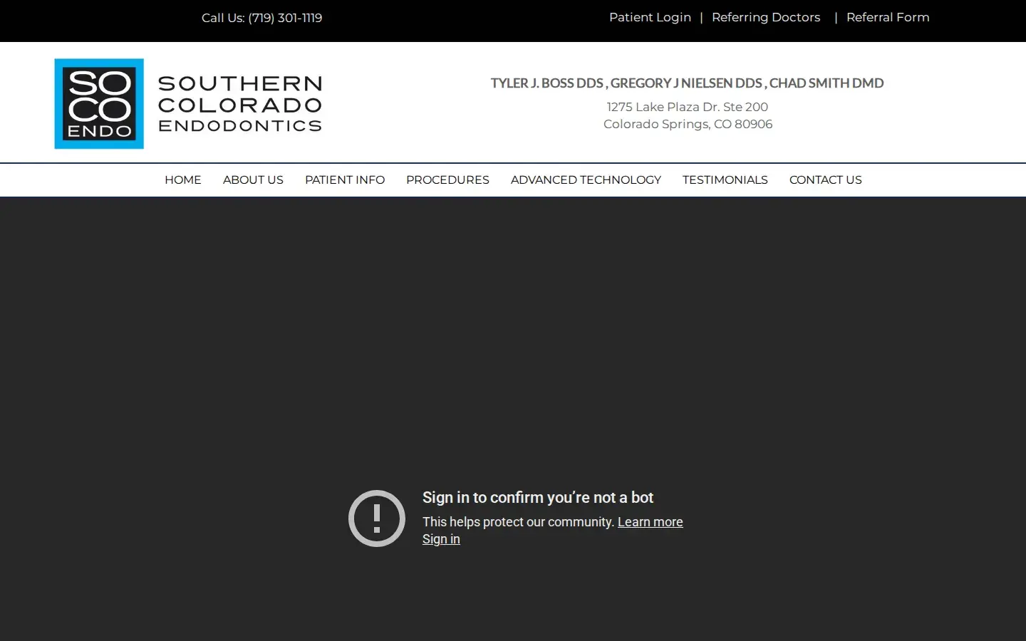 Homepage preview of SoCo Endo, Dr. Tyler J. Boss DDS, Board Certified Endodontist