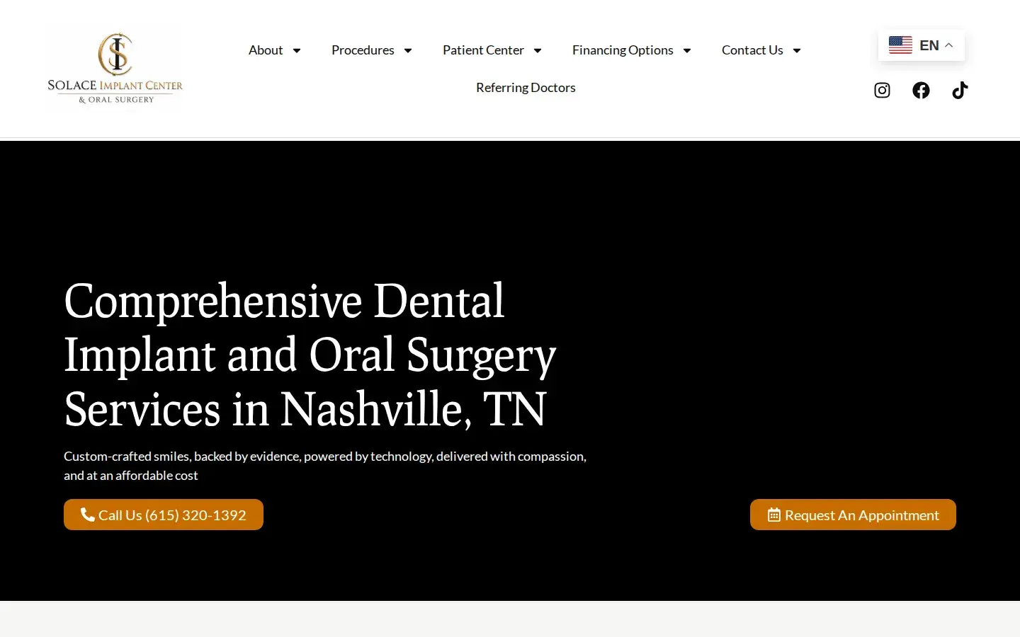 Homepage preview of Solace Oral Surgery