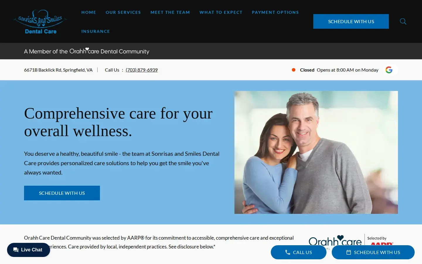 Homepage preview of Sonrisas and Smiles Dental Care
