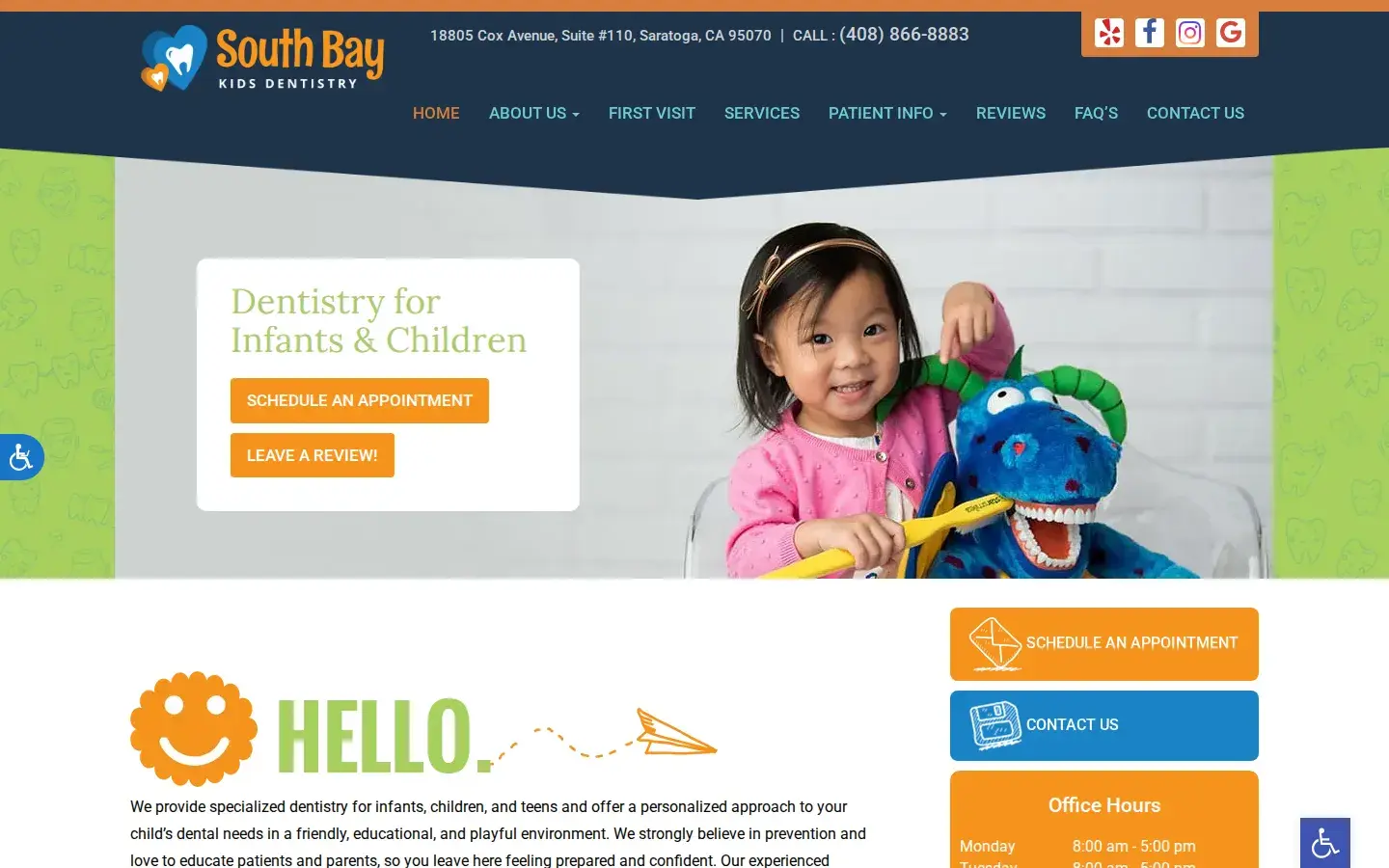 Homepage preview of South Bay Kids Dentistry