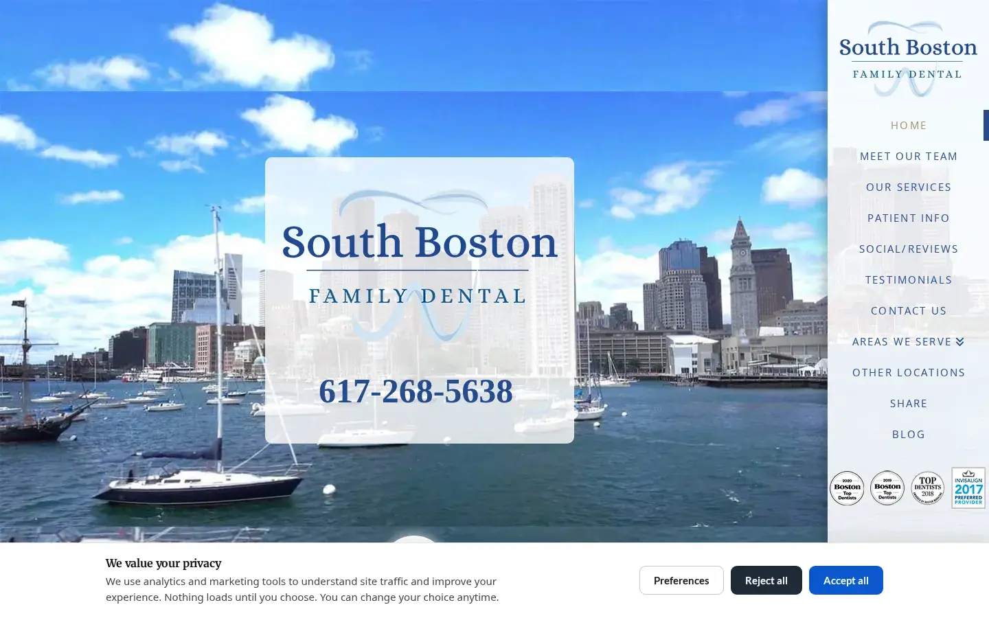 Homepage preview of South Boston Family Dental
