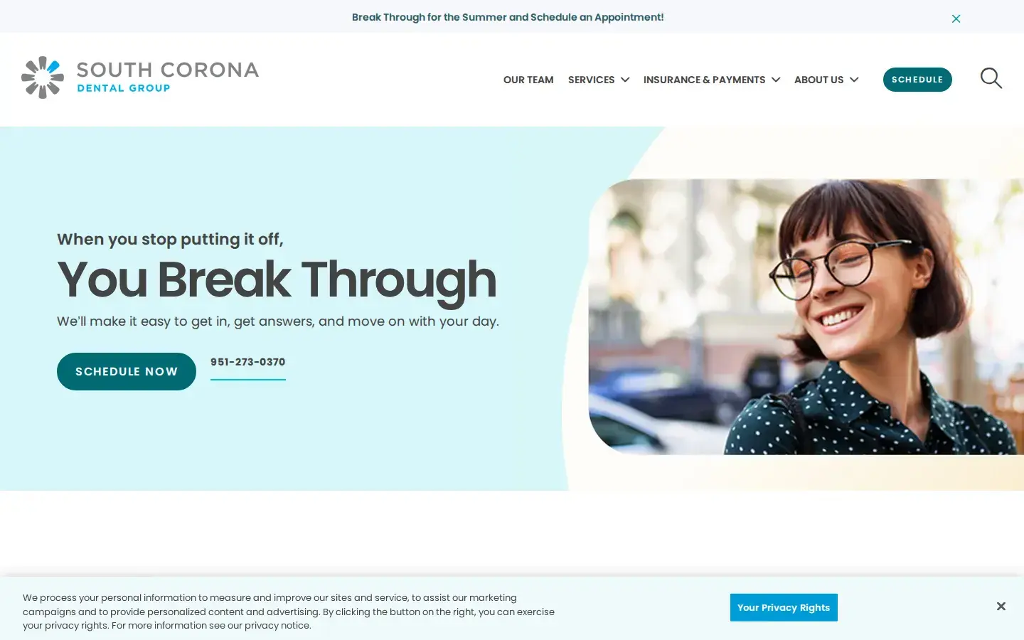 Homepage preview of South Corona Dental Group