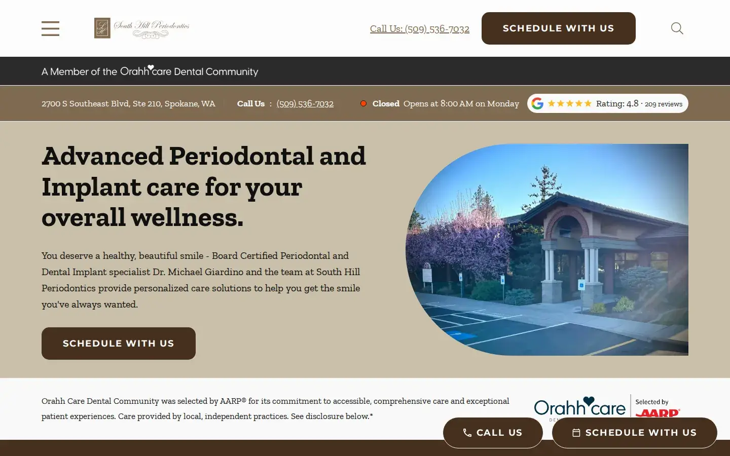 Homepage preview of South Hill Periodontics