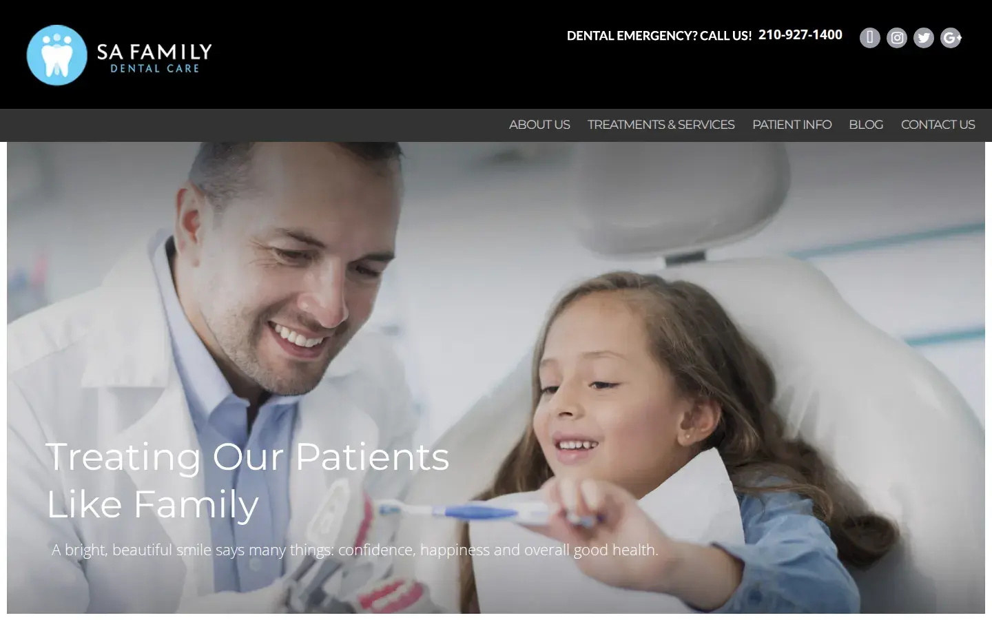 Homepage preview of South Park Family Dental