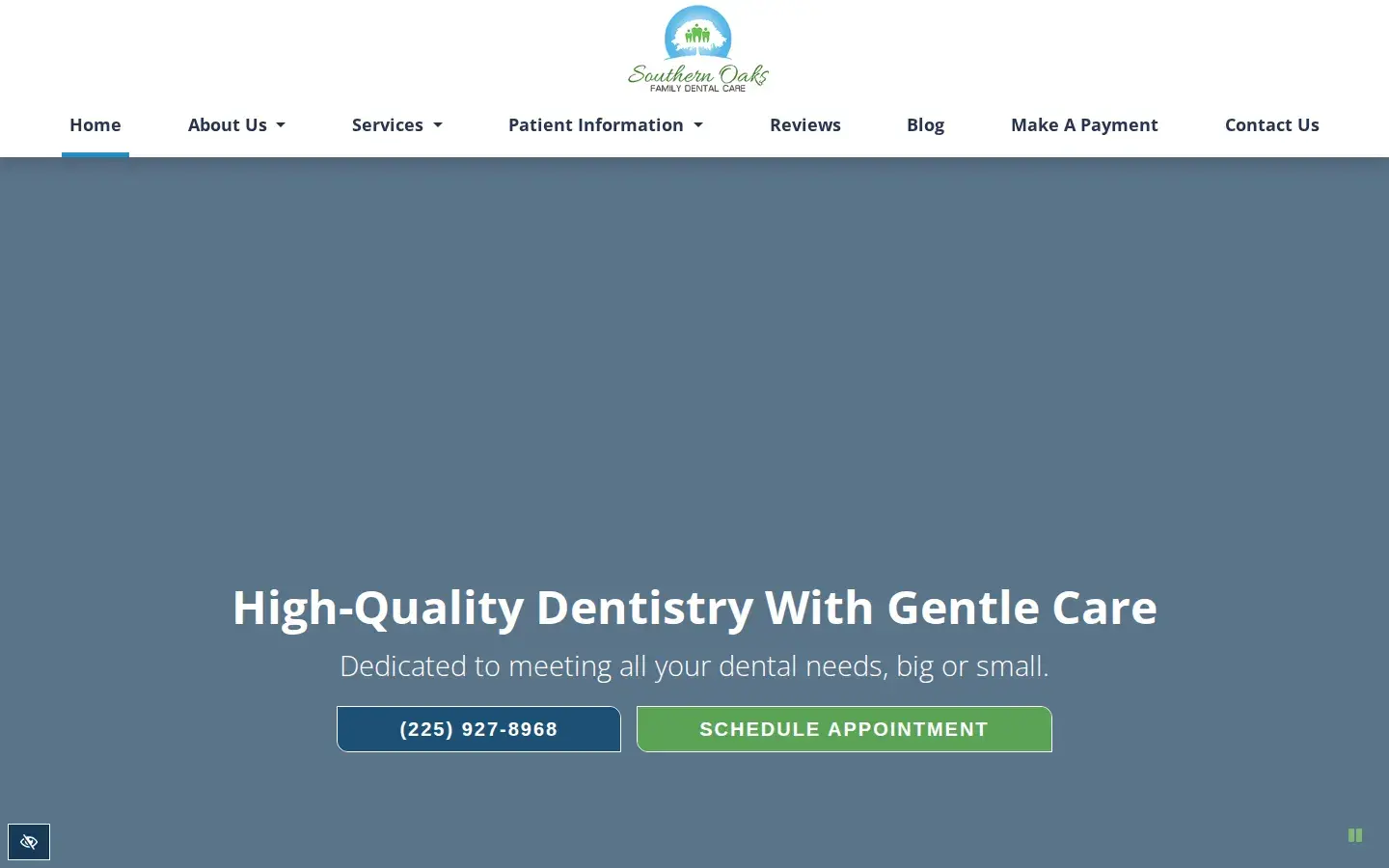 Homepage preview of Southern Oaks Family Dental