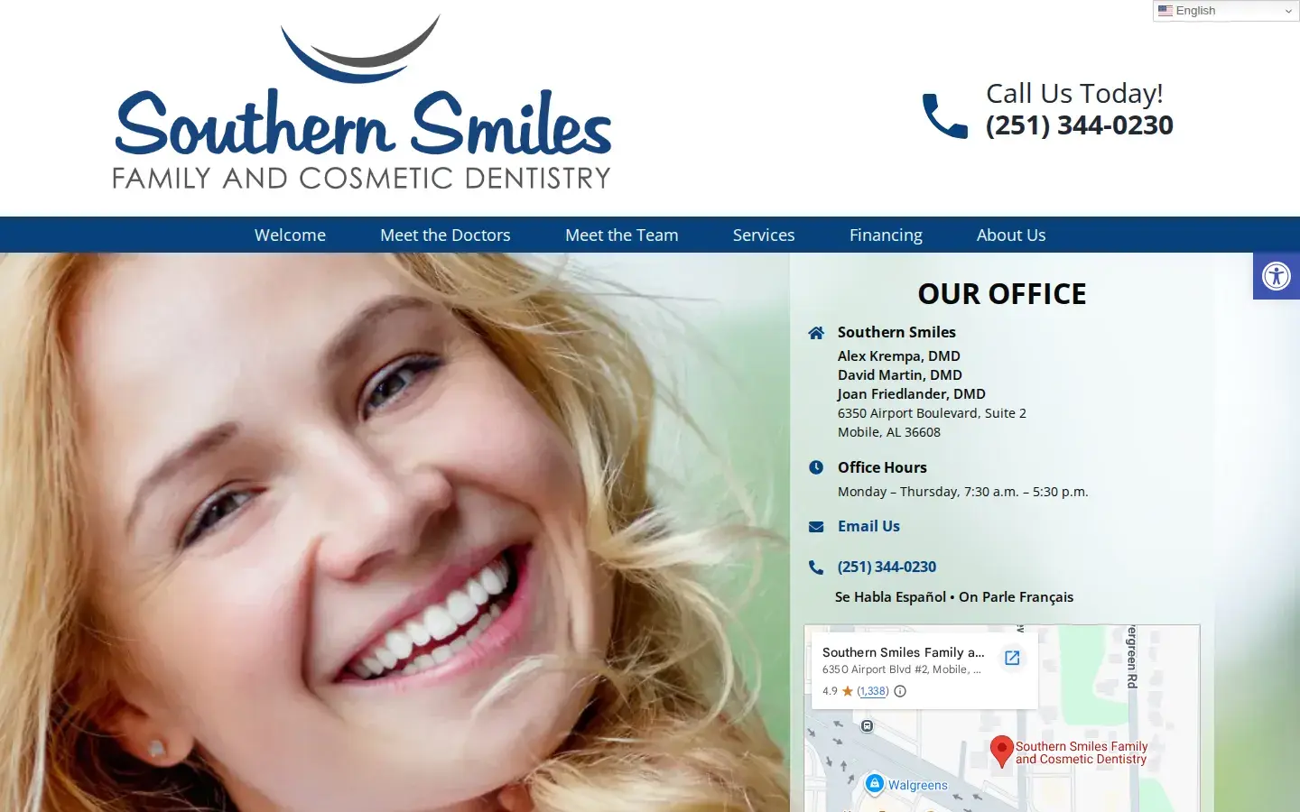 Homepage preview of Southern Smiles Family and Cosmetic Dentistry