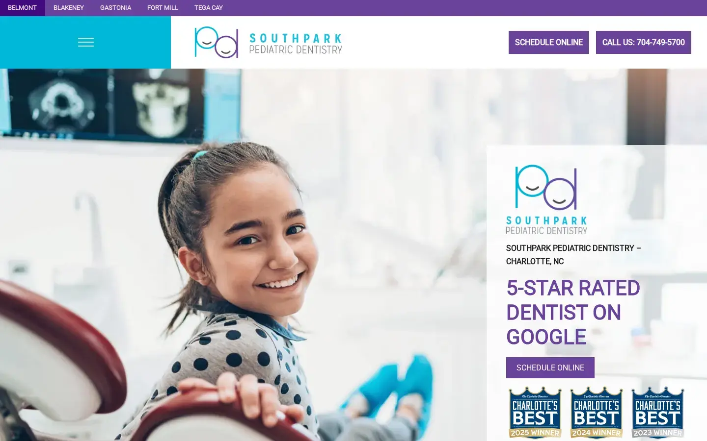 Homepage preview of SouthPark Pediatric Dentistry