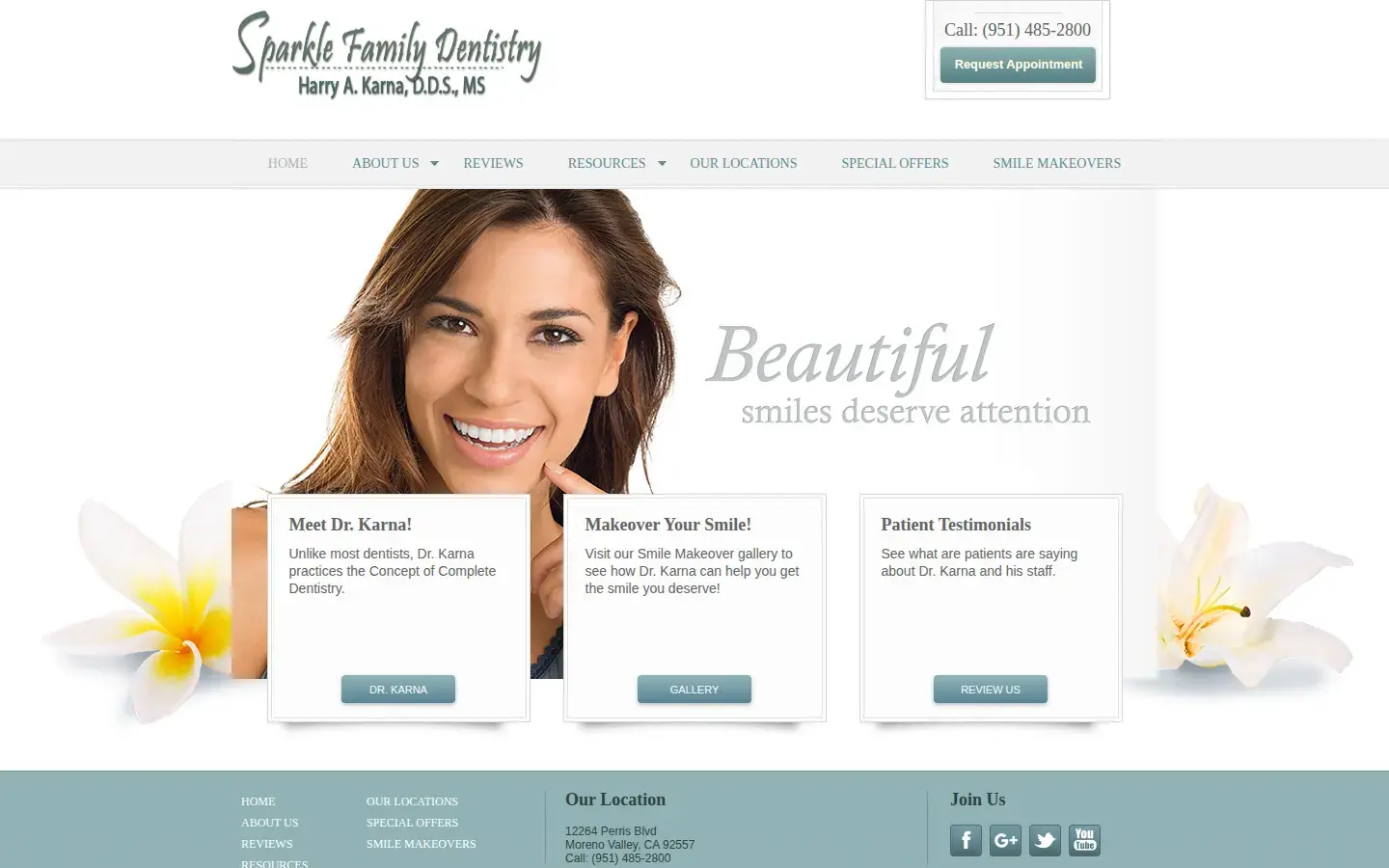 Homepage preview of Sparkle Family Dentistry