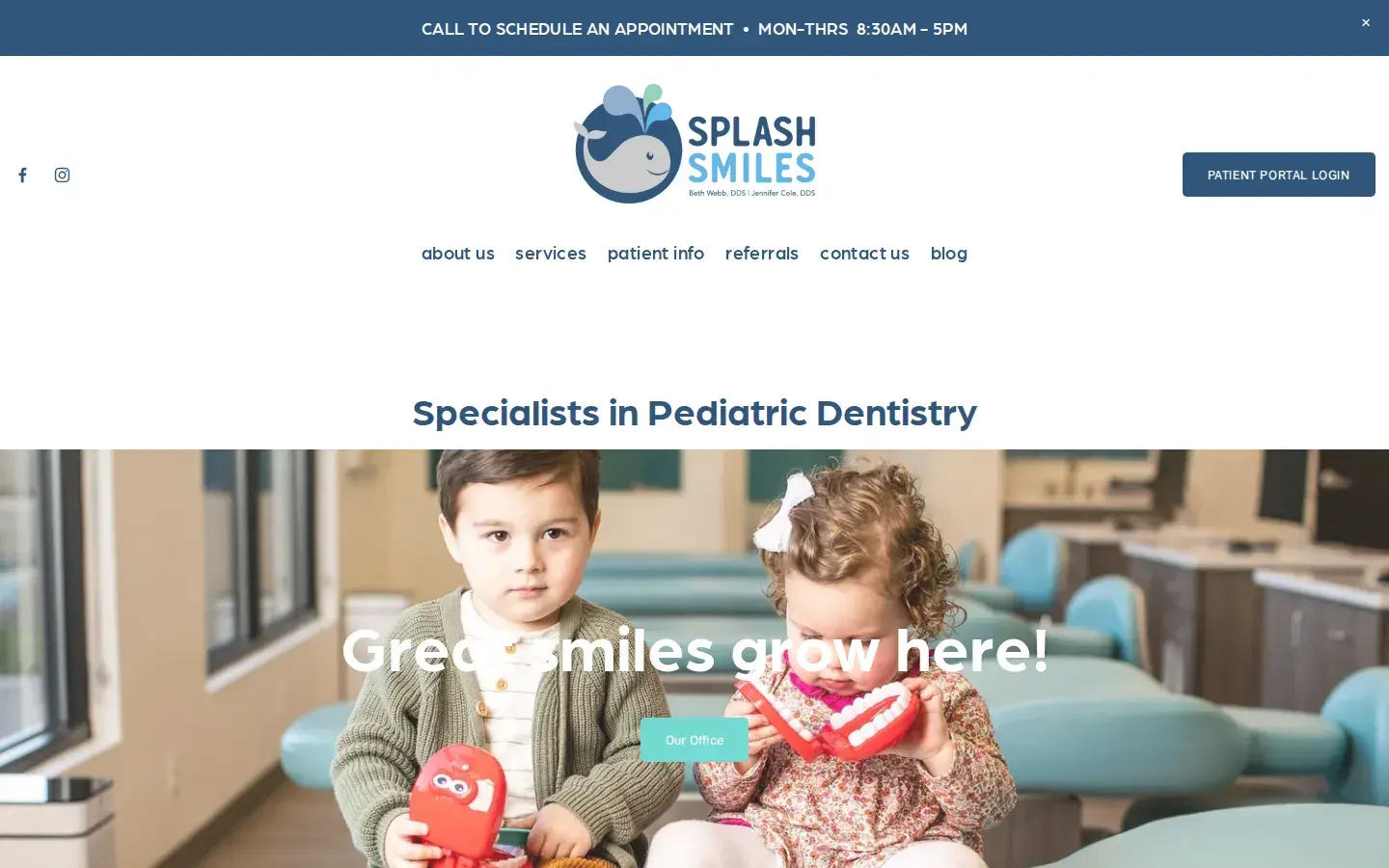 Homepage preview of Splash Smiles Pediatric Dentistry