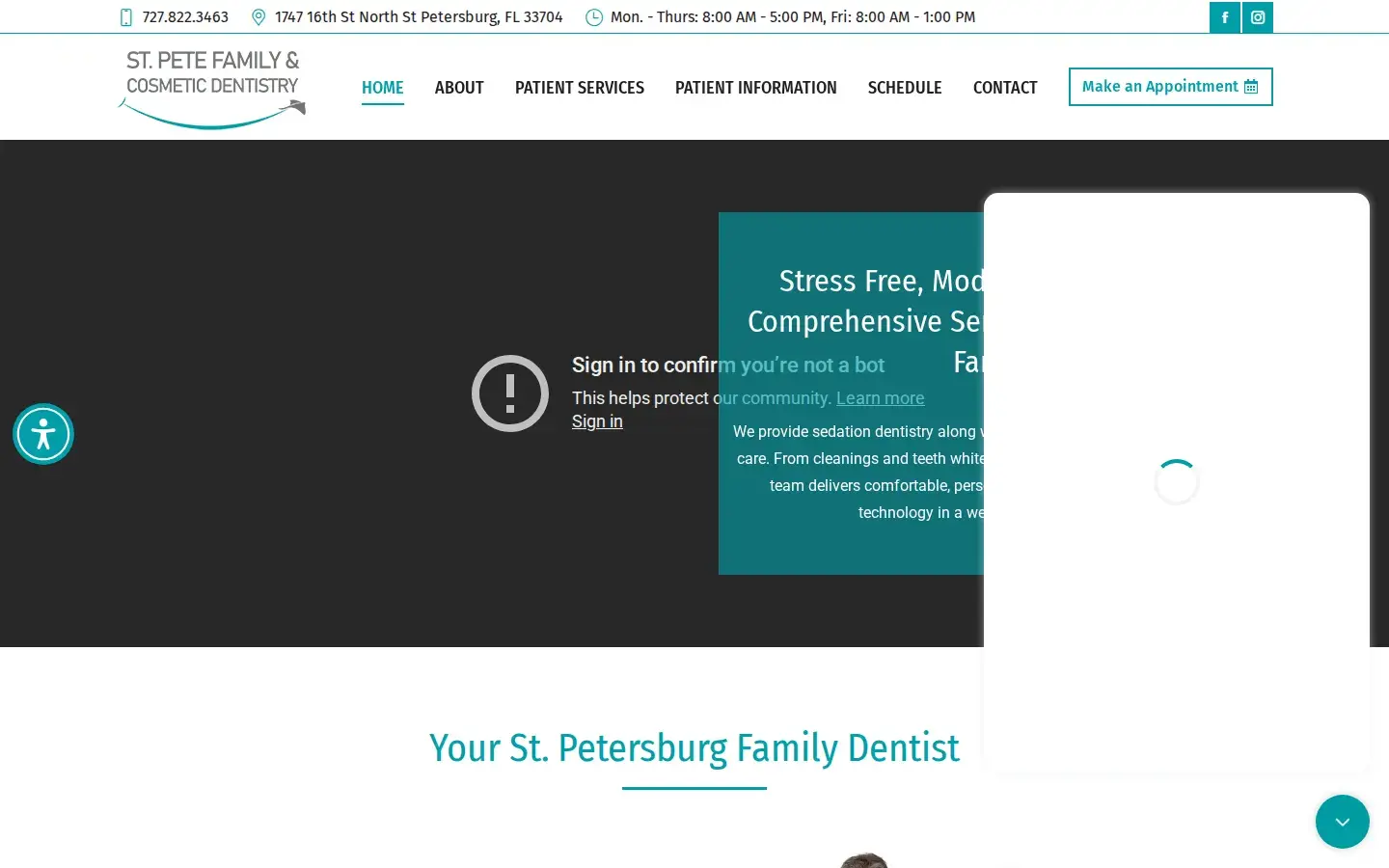 Homepage preview of St. Pete Family & Cosmetic Dentistry