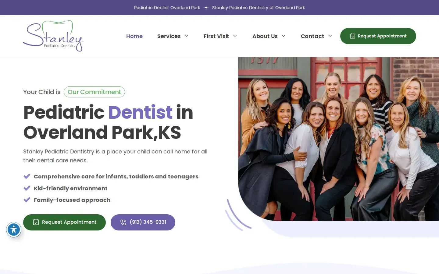 Homepage preview of Stanley Pediatric Dentistry