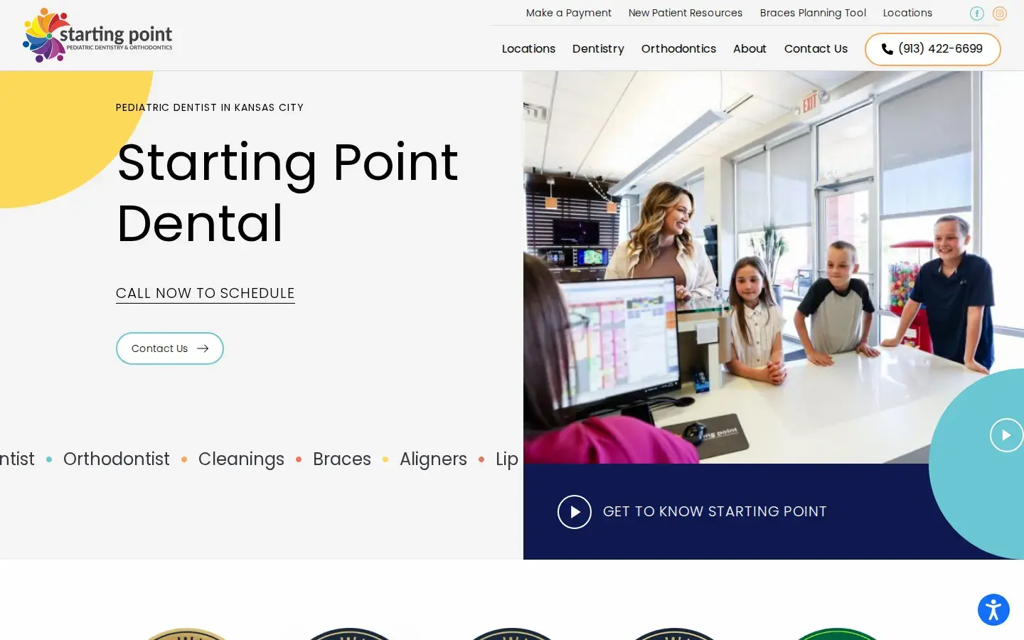Homepage preview of Starting Point Pediatric Dentistry and Ortho.