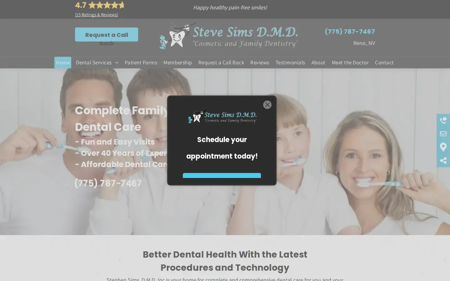 Homepage preview of Stephen Sims, D.M.D. Inc