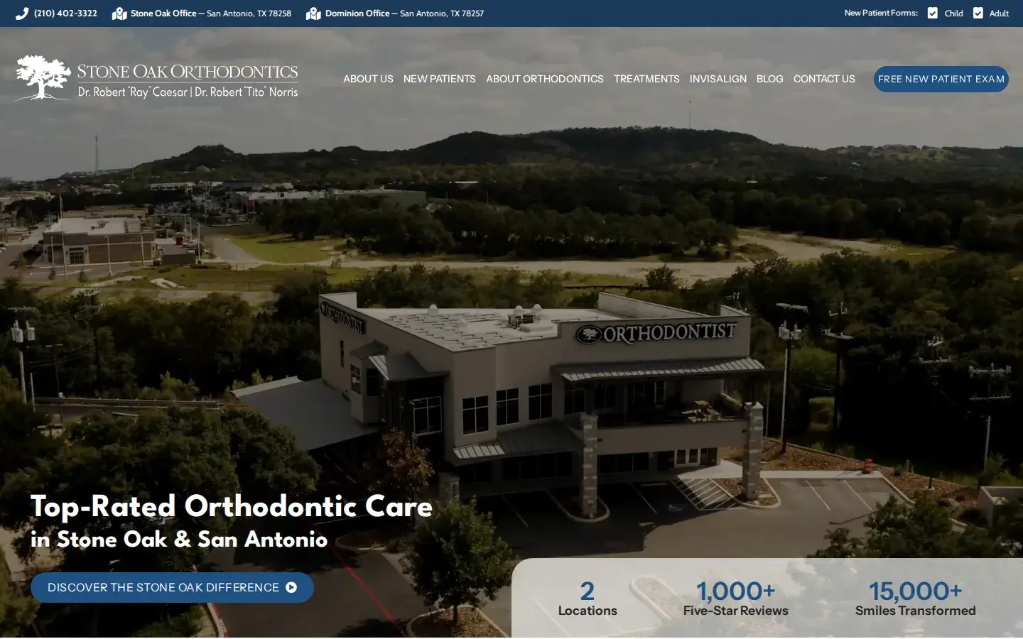 Homepage preview of Stone Oak Orthodontics