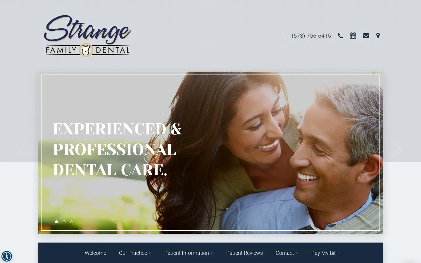 Homepage preview of Strange Family Dental