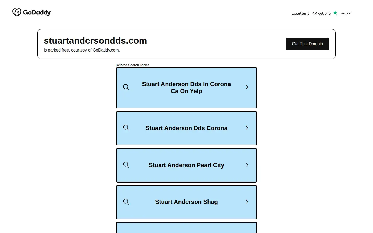 Homepage preview of Stuart Anderson, DDS