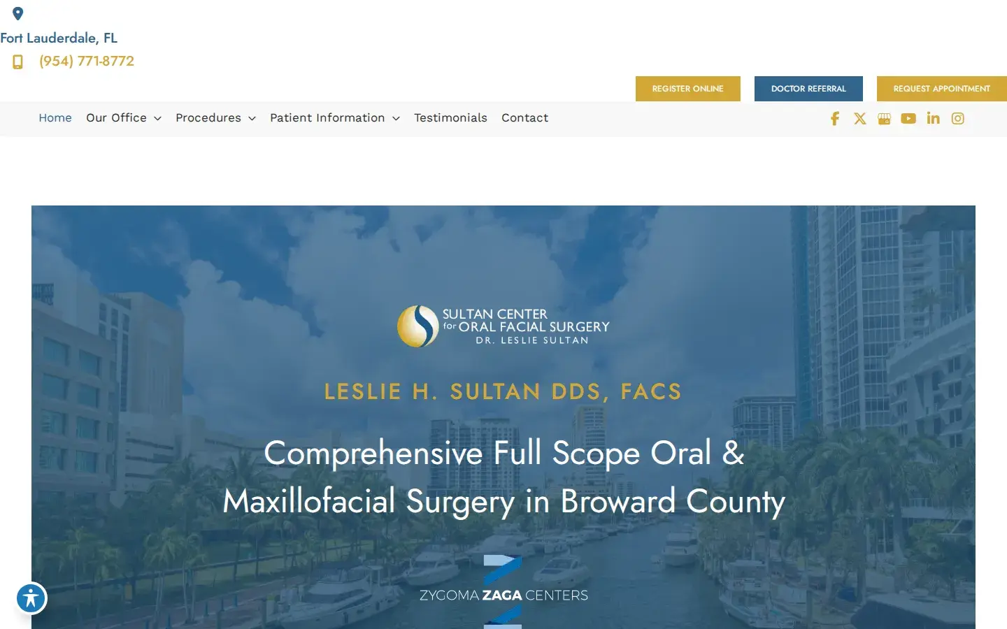 Homepage preview of Sultan Center for Oral Facial Surgery