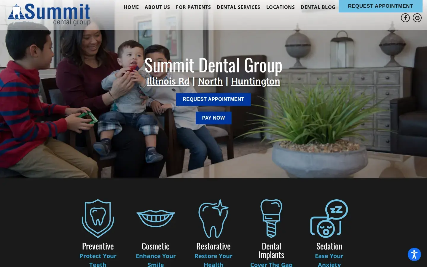 Homepage preview of Summit Dental Group