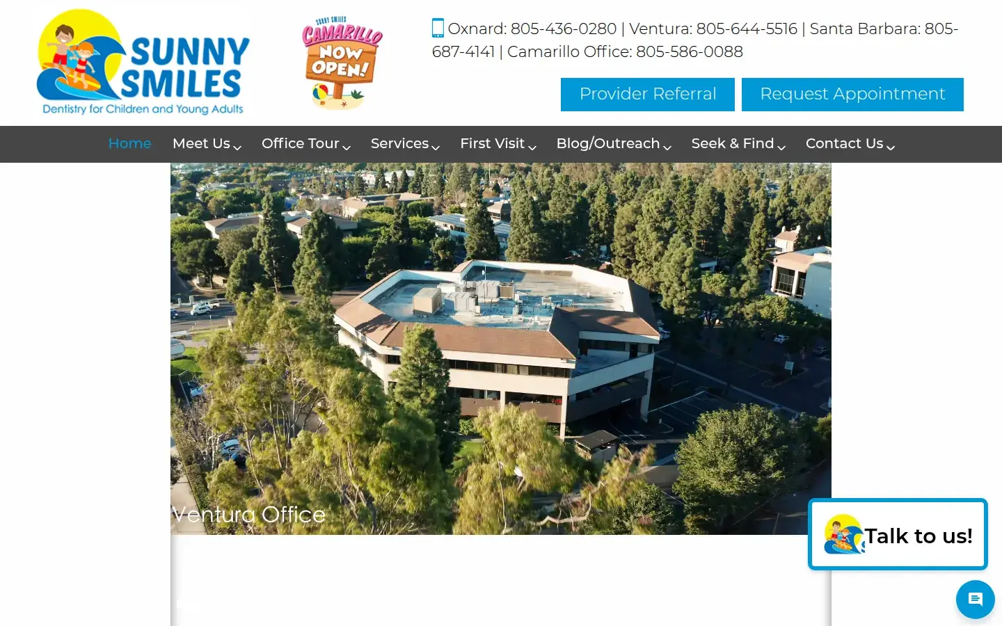 Homepage preview of Sunny Smiles Dentistry for Children and Young Adults - Oxnard