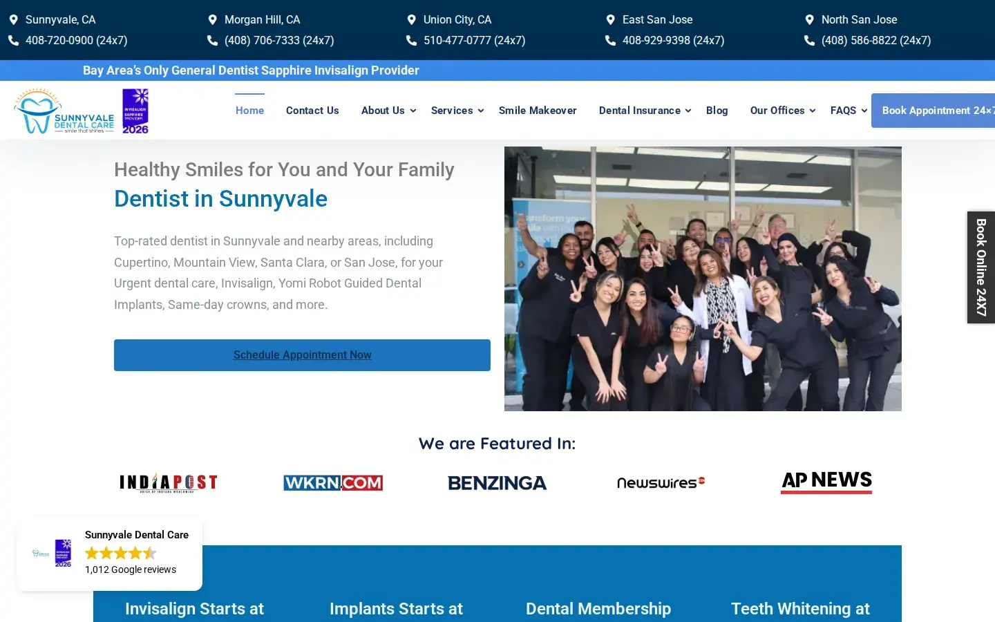 Homepage preview of Sunnyvale Dental Care