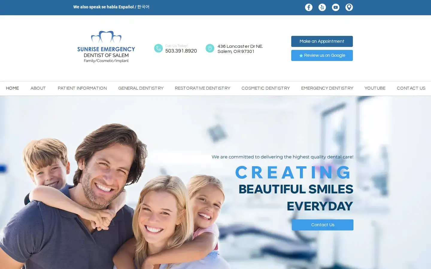 Homepage preview of Sunrise Emergency Dentist