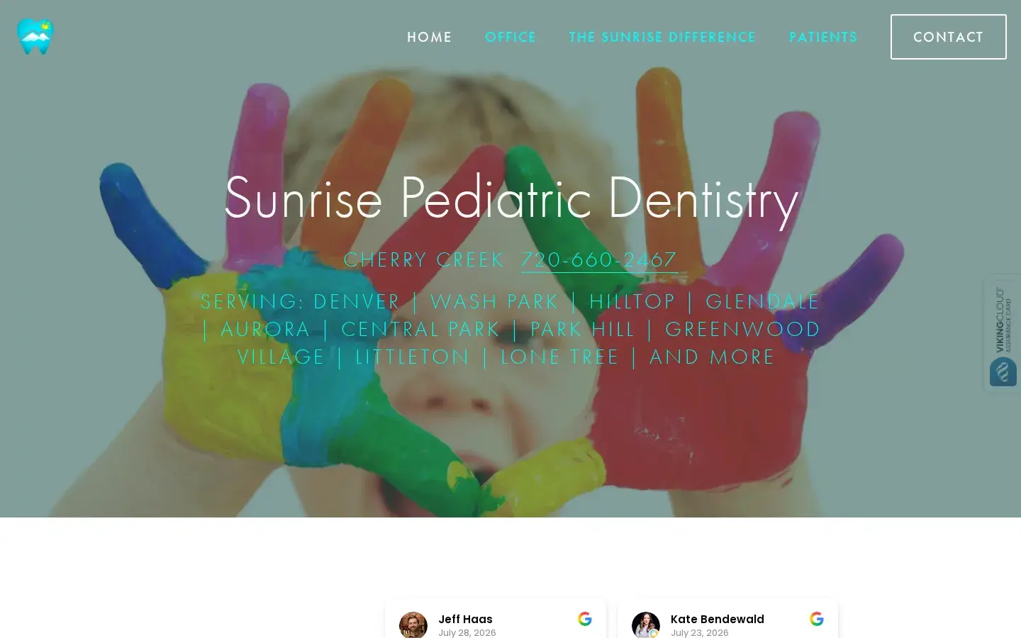 Homepage preview of Sunrise Pediatric Dentistry