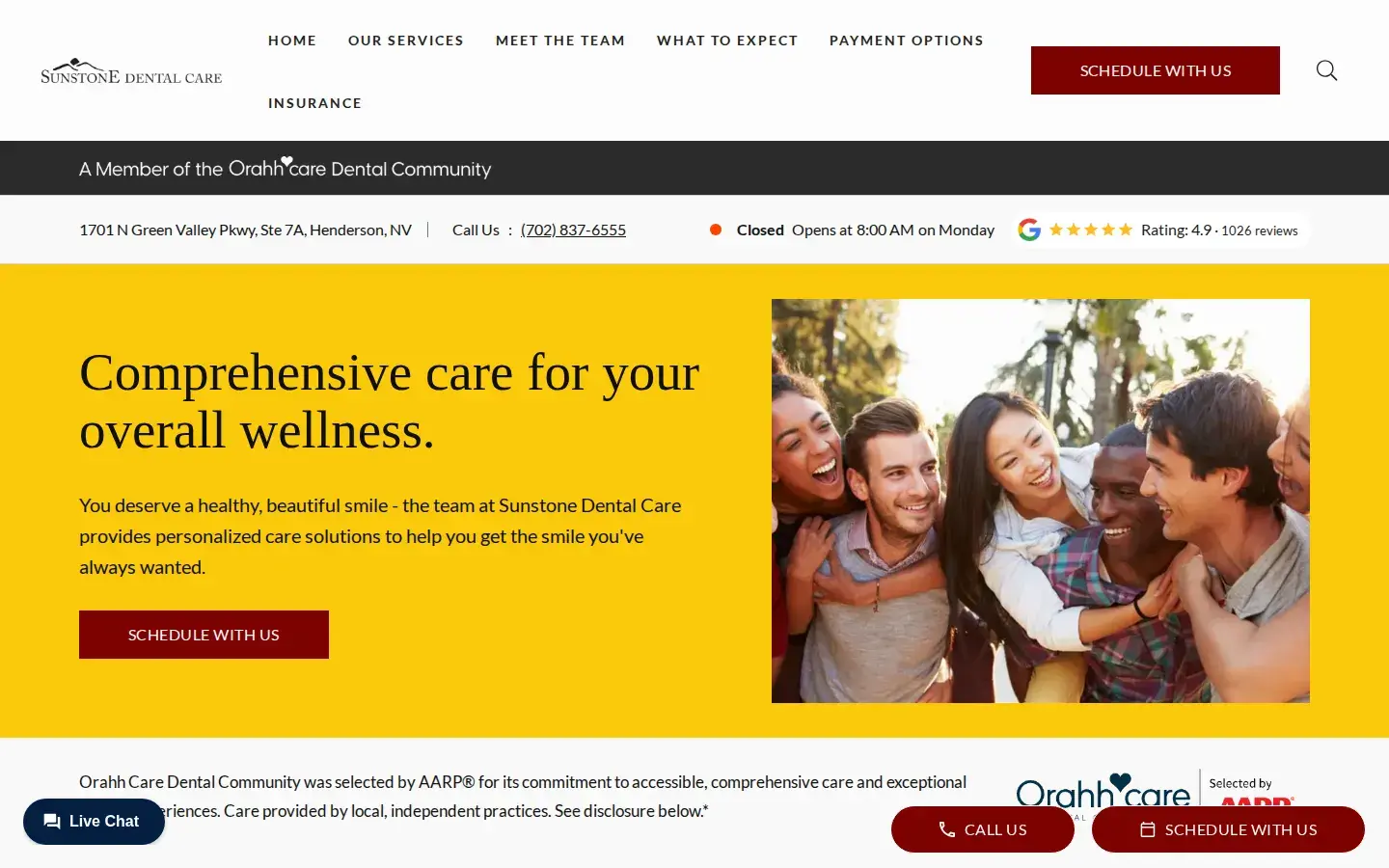 Homepage preview of Sunstone Dental Care
